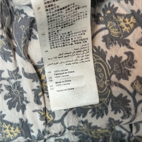 SANDRO Floral Print Long Sleeve V-Neck Faux Wrap Tiered Ruffle Mini Dress 6 - Picture 13 of 16